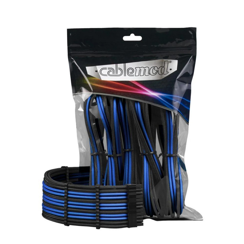 CableMod - ModMesh PRO Dual 8 pin PCI-E Sleeved Cable Extensions - Black/Blue - كابل